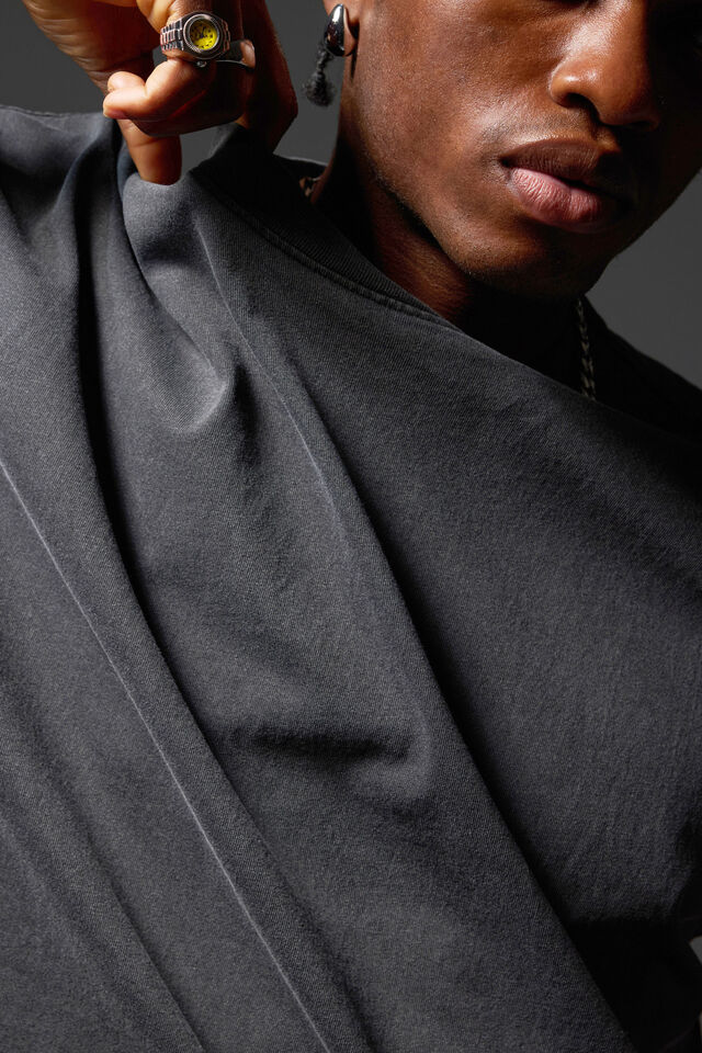 Authentics Blank Tee, WASHED BLACK