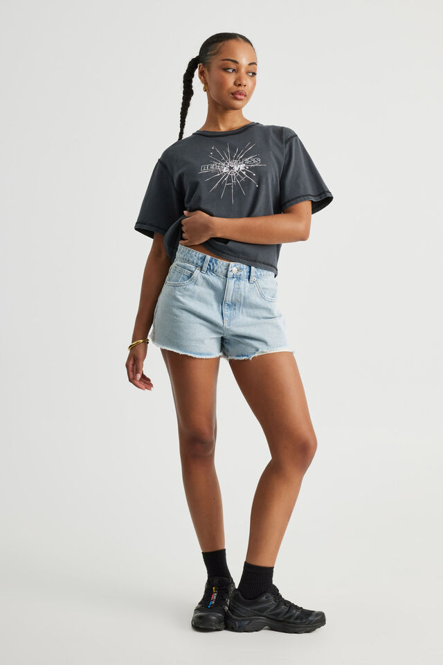 Boxy Graphic Tee, WASHED BLACK/RELENTLESS LOVE