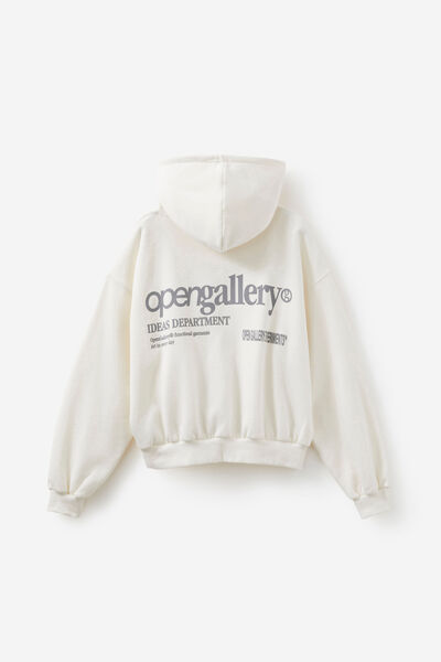 Open Gallery Boxy Hoodie, VINTAGE WHITE/OG IDEAS DEPARTMENT