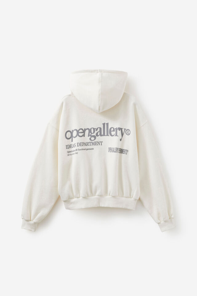 Open Gallery Boxy Hoodie, VINTAGE WHITE/OG IDEAS DEPARTMENT
