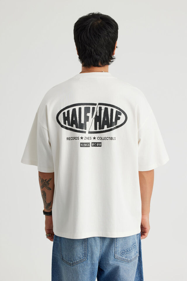 Half Half Heavyweight Box Fit Graphic Tshirt, HH CLOUD/HALF HALF ZINE STORE