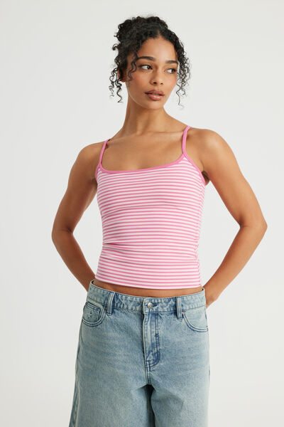 Kiki Cami, HYPER PINK/PINK MUSK STRIPE
