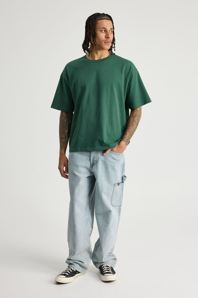 Authentics Heavy Weight Box Fit Tshirt, WASHED GREEN