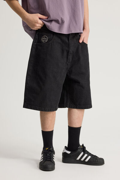 Half Half Classico Denim Short, CLEAN WASHED BLACK