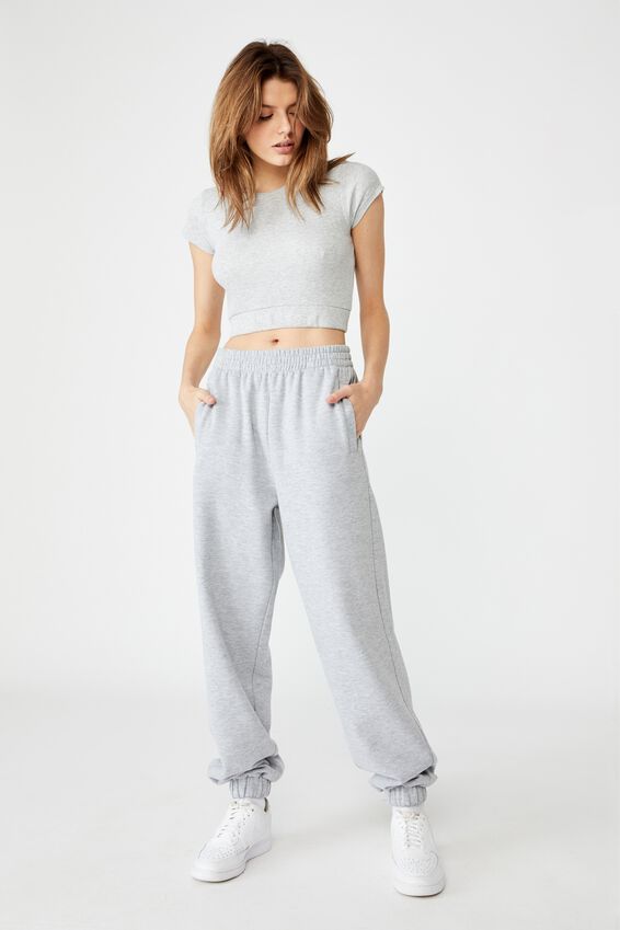 Super Slouchy Trackpant, GREY MARLE