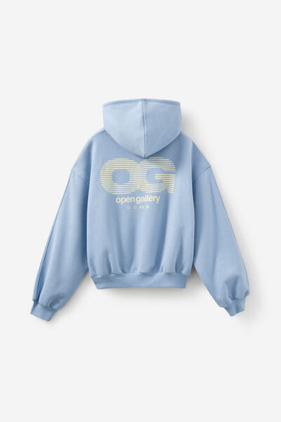 Open Gallery Boxy Hoodie, BLUE MIST/OG