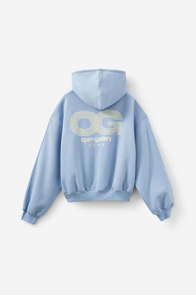 Open Gallery Boxy Hoodie, BLUE MIST/OG