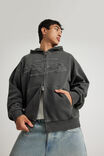Notion Zip Thru Hoodie, NTN WASHED BLACK/NTN LOGO - example image 1