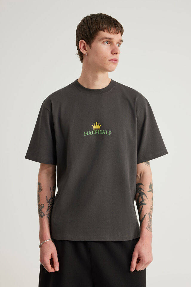 Half Half Heavyweight Core Fit Tshirt, HH SLATE/OUR TIME