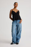 Belle Frill Cami, BLACK - alternate image 2