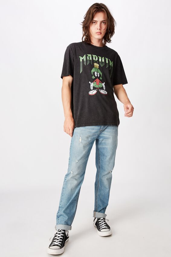 Regular License T Shirt, WASHED BLACK/MARVIN