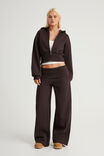 Authentics Shrunken Zip Through Hoodie, CHOC NOIR - example image 2