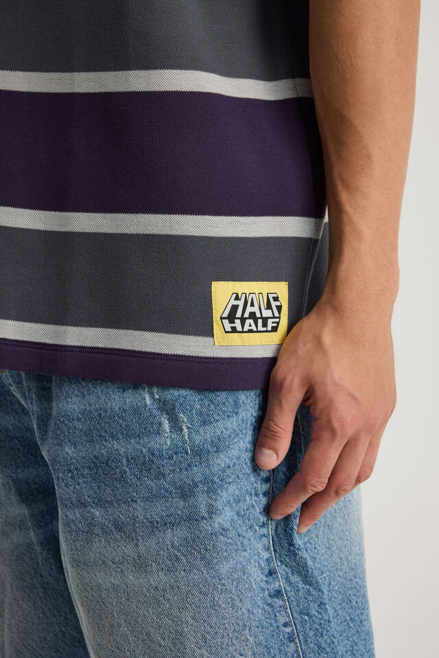 Half Half Polo, HH SLATE STRIPE/HALF HALF SUNDAY