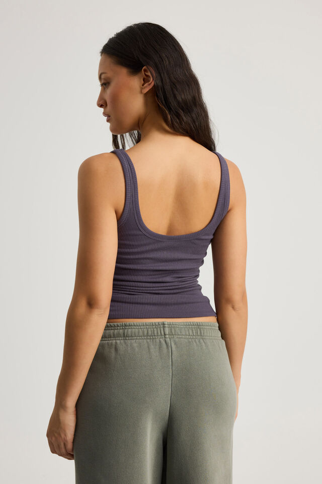 Authentics Scoop Neck Tank, IRON GREY