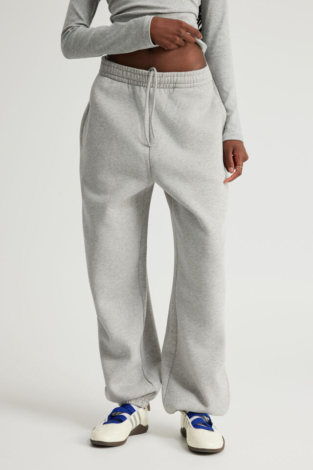 Baggy Cuffed Trackpant, GREY MARLE