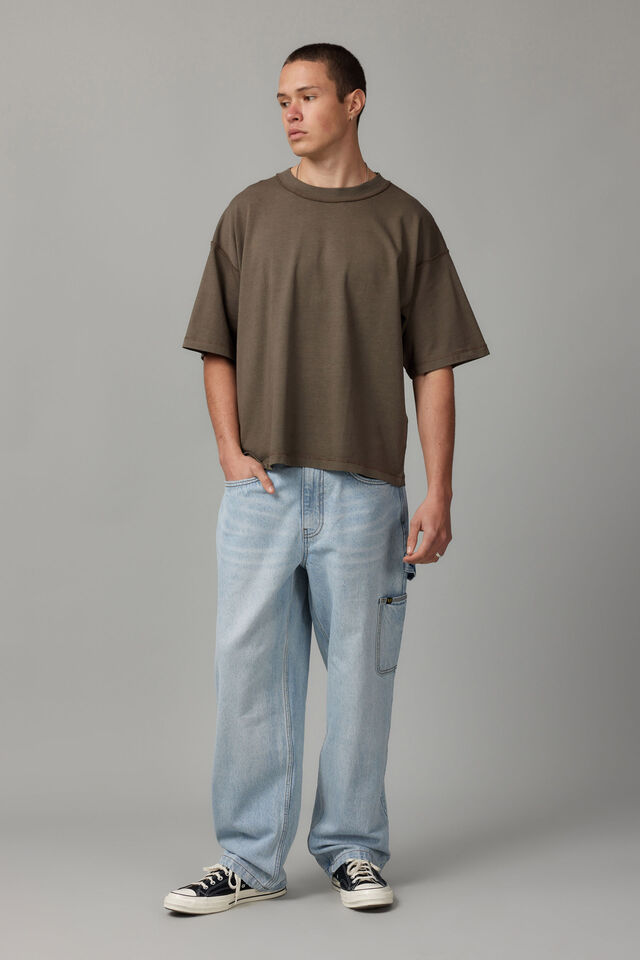 Boxy Cropped Tshirt, WASHED CEDAR