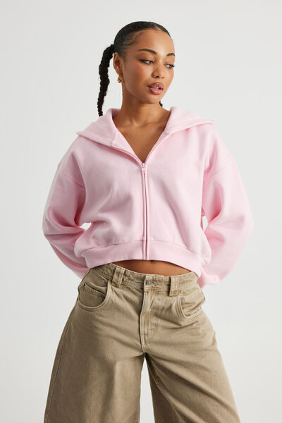 Harper Zip Through Hoodie, PINKIE PIE