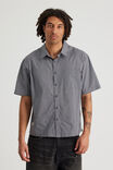 Half Half Short Sleeve Shirt, HH SLATE CHECK - alternate image 1