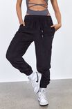 Slouchy Cord Trackpant, BLACK