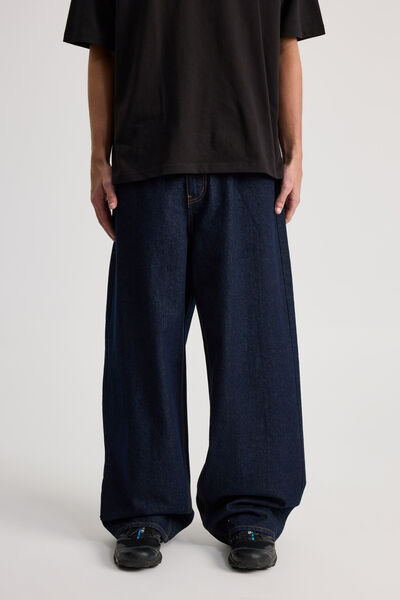 Half Half El Grande Baggy Jean, RAW INDIGO