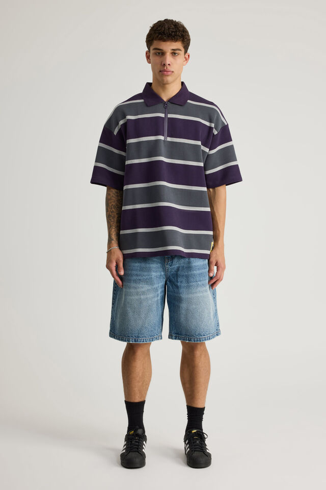 Half Half Polo, HH SLATE STRIPE/HALF HALF SUNDAY