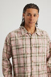 Notion Boxy Cropped Long Sleeve Shirt, NOTION DISTRESSED PINK CHECK - alternate image 4