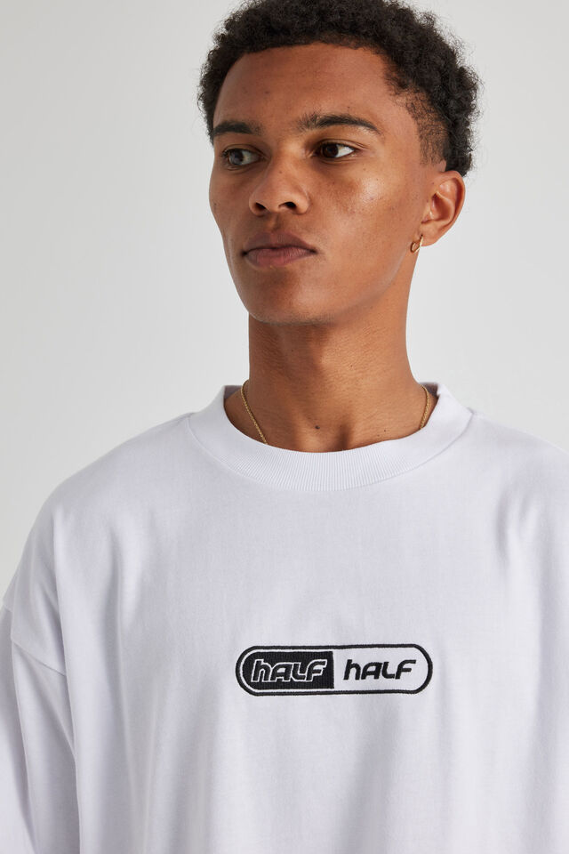 Half Half Heavyweight Box Fit Graphic Tshirt, HH WHITE/WORLDWIDE WEB