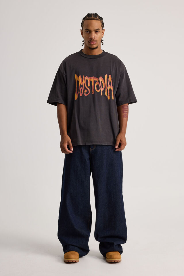 Notion Heavy Weight Box Fit Graphic Tshirt, NTN BLACK ACID/DYSTOPIA