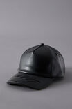 Open Gallery Brim Emboss Cap, OG BLACK PU BRIM EMBOSS - alternate image 3