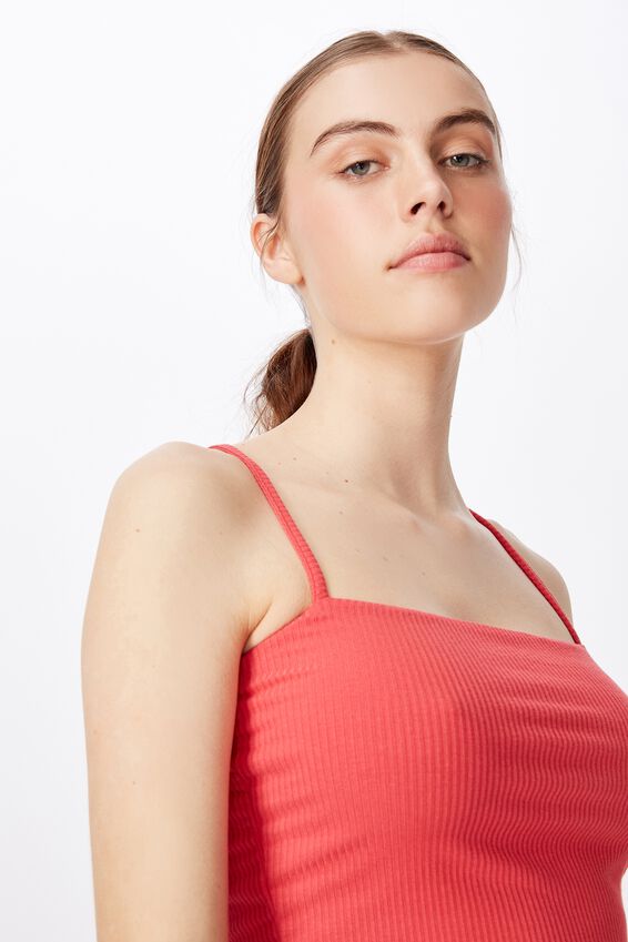 Ribbing Cami, WASHED TOMATO