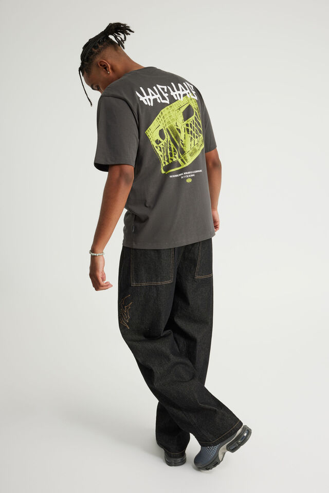 Half Half Heavyweight Core Fit Tshirt, HH SLATE/MILK CRATE