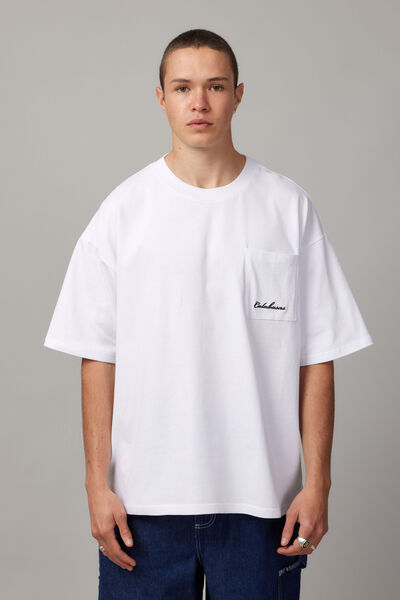 Heavy Weight Box Fit Pocket Tshirt, UC WHITE/POCKET CALABASAS