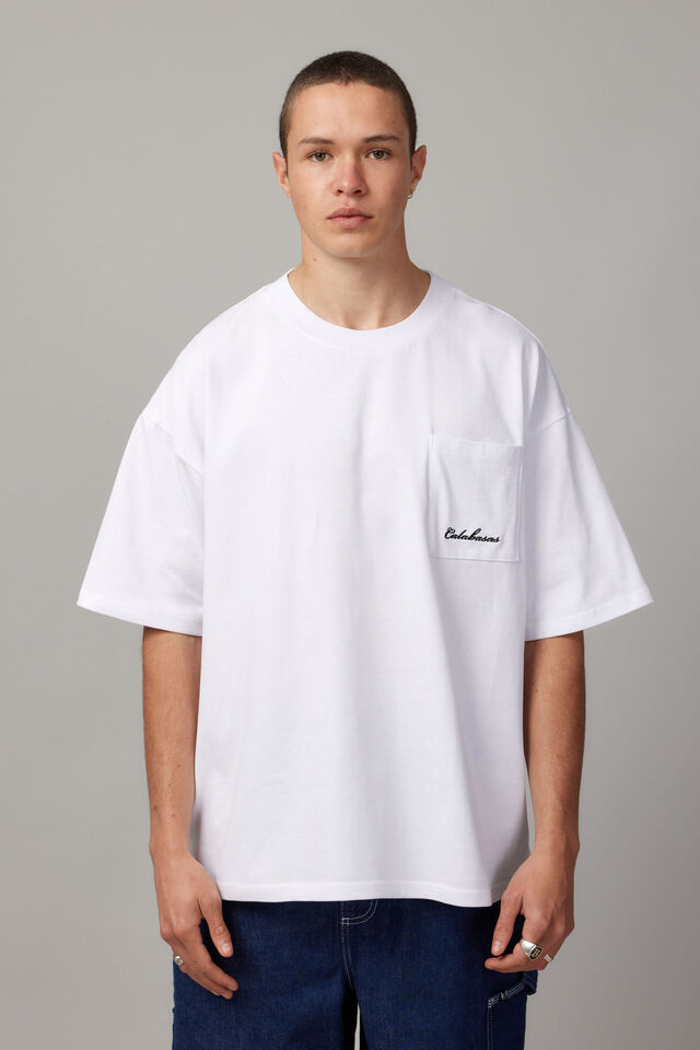 Heavy Weight Box Fit Pocket Tshirt, UC WHITE/POCKET CALABASAS