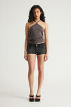 Cross Front Halter Top, WASHED BLACK - example image 2