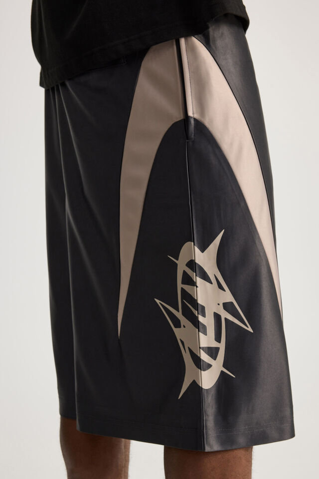 Notion Longline Basketball Short, PHANTOM/IVORY PANEL