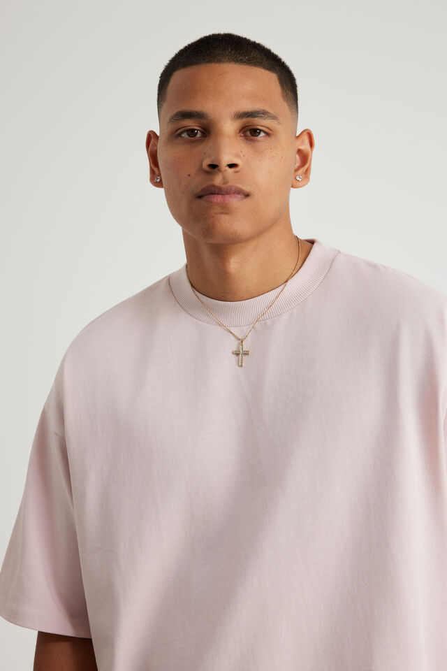 Authentics Heavy Weight Box Fit Tshirt, PINK DUST