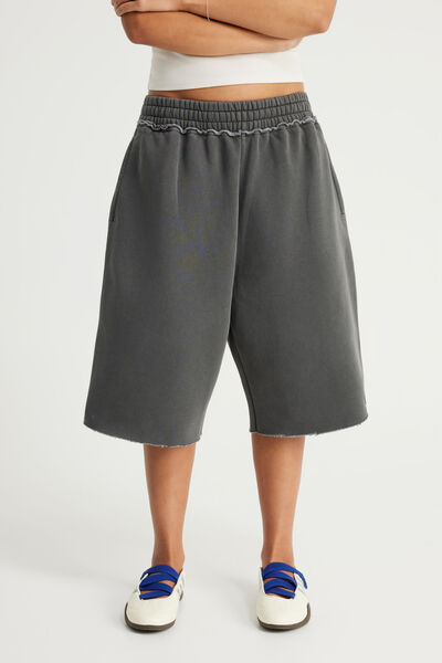 Baggy Track Short, NTN WASHED BLACK/ANGEL OR DEMON