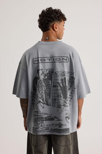 Notion Vintage Box Fit Graphic Tshirt, NTN CONCRETE/RESONATE