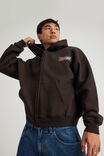 Half Half Zip Thru Hoodie, HH CHOC NOIR/LOCAL LEGEND - alternate image 4