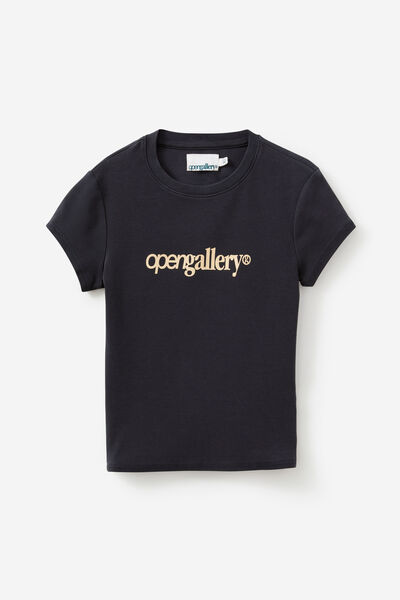 Open Gallery Fitted Tee, ICED LAGOON/OG