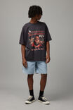 Oversized Music Merch T Shirt, LCN MT WASHED BLACK/BIGGIE KING OF NY - alternate image 2