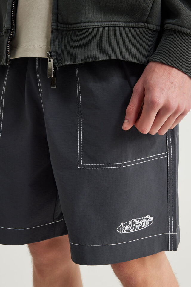 Half Half Pull On Short, SLATE