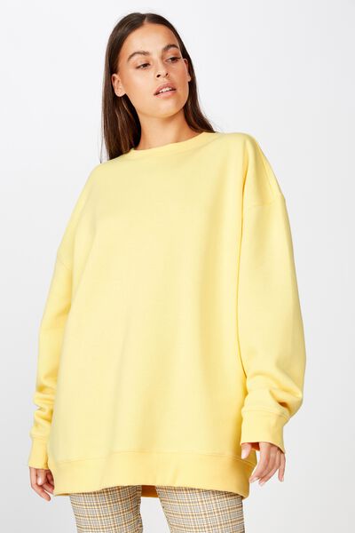 Oversized Crew Neck Sweater, LEMON MERINGUE