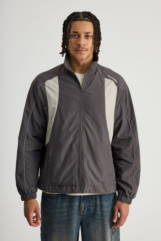 Notion Panelled Shell Jacket, NTN CHARCOAL/TAUPE