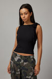 Jordan Tie Shoulder Tank, BLACK - alternate image 1