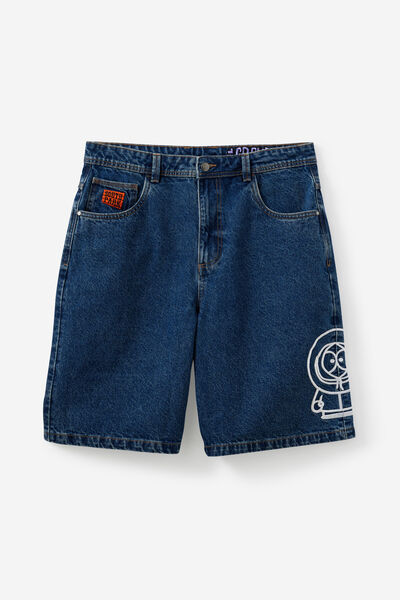 South Park X Half Half El Grande Denim Short, LCN SOU CLASSIC BLUE/SOUTH PARK
