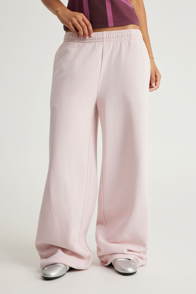 Classic Wide Leg Trackpant, WASHED PINK DUST