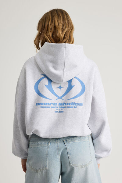 Chloe Hoodie, SILVER MARLE/AMORE