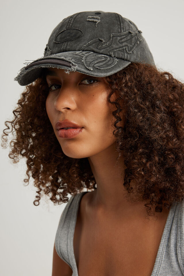 Notion Dark Aura Applique Dad Cap, NOTION WASHED GREY