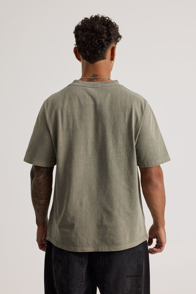 Notion Vintage Slim Fit Graphic Tshirt, NTN WASHED KHAKI MIST/NOTION SPIKE